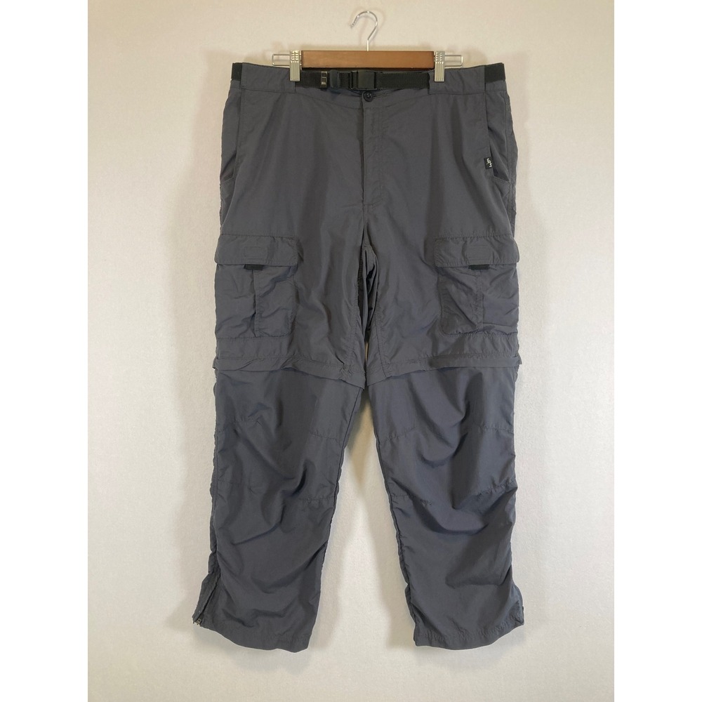 Gorpcore Eastern Mountain Sports Mens 38 Gray Convertible Hiking Cargo Pants EMS